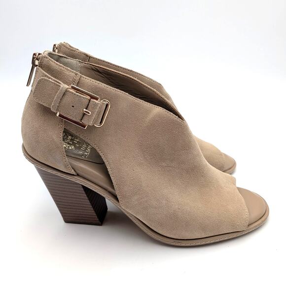 Vince Camuto Fareena Cutout Block Heel Bootie Women's Natural Size US11M EU42.5 - Picture 3 of 12